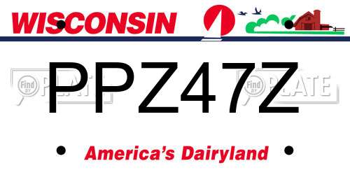 PPZ47Z Wisconsin License Plate