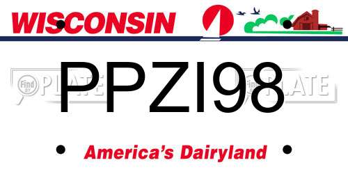 PPZI98 Wisconsin License Plate