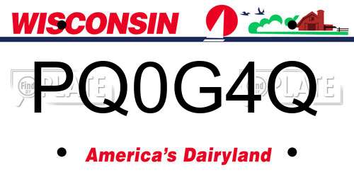PQ0G4Q Wisconsin License Plate