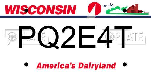 PQ2E4T Wisconsin License Plate