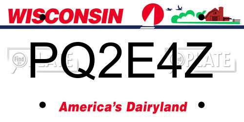 PQ2E4Z Wisconsin License Plate
