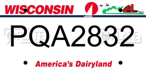 PQA2832 Wisconsin License Plate
