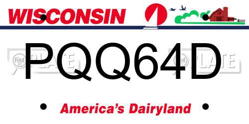 PQQ64D Wisconsin License Plate