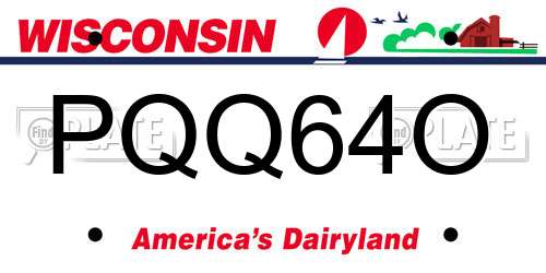PQQ64O Wisconsin License Plate