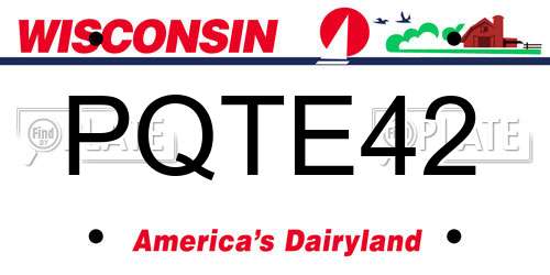 PQTE42 Wisconsin License Plate