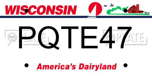 PQTE47 Wisconsin License Plate