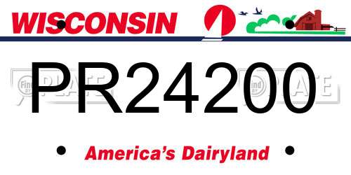 PR24200 Wisconsin License Plate