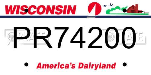 PR74200 Wisconsin License Plate