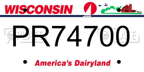 PR74700 Wisconsin License Plate