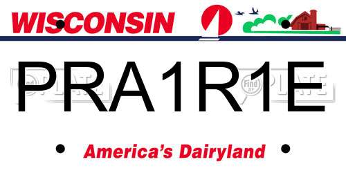 PRA1R1E Wisconsin License Plate