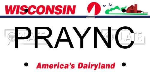 PRAYNC Wisconsin License Plate