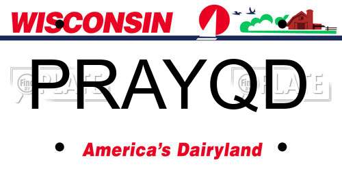PRAYQD Wisconsin License Plate
