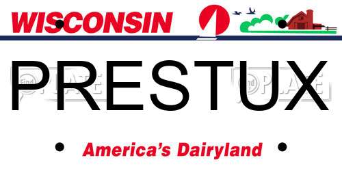 PRESTUX Wisconsin License Plate
