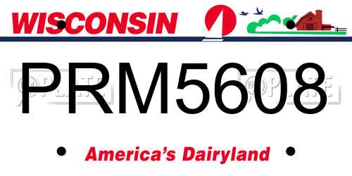 PRM5608 Wisconsin License Plate