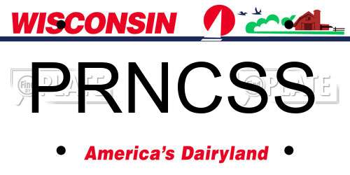 PRNCSS Wisconsin License Plate