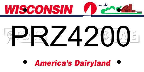PRZ4200 Wisconsin License Plate