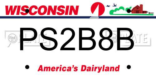 PS2B8B Wisconsin License Plate