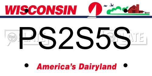 PS2S5S Wisconsin License Plate