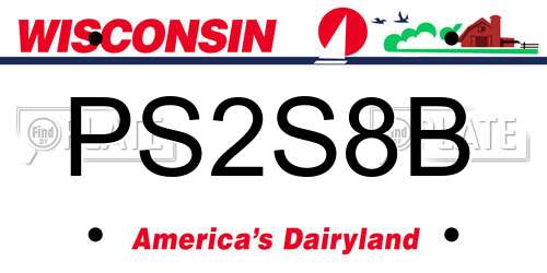 PS2S8B Wisconsin License Plate