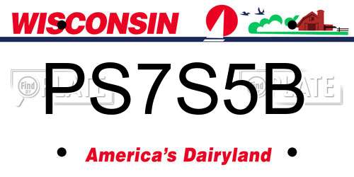 PS7S5B Wisconsin License Plate