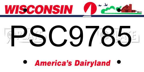 PSC9785 Wisconsin License Plate