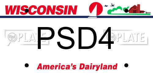 PSD4 Wisconsin License Plate