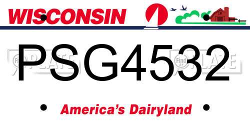 PSG4532 Wisconsin License Plate