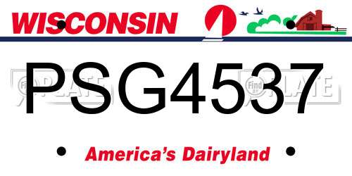 PSG4537 Wisconsin License Plate