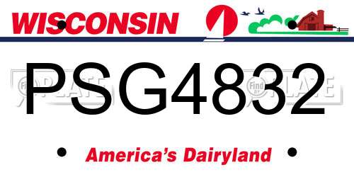 PSG4832 Wisconsin License Plate