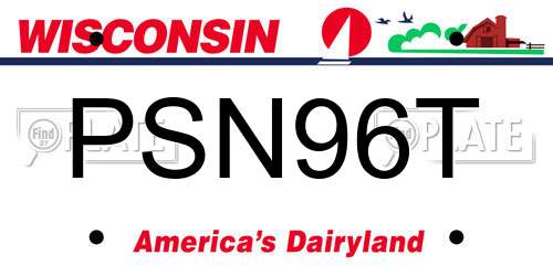 PSN96T Wisconsin License Plate