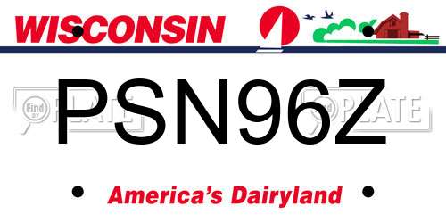 PSN96Z Wisconsin License Plate