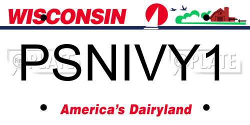 PSNIVY1 Wisconsin License Plate