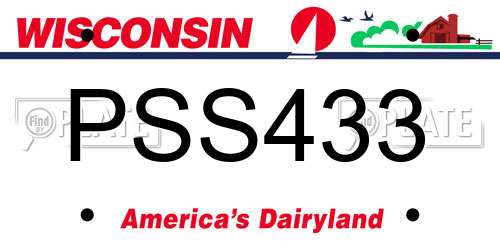 PSS433 Wisconsin License Plate