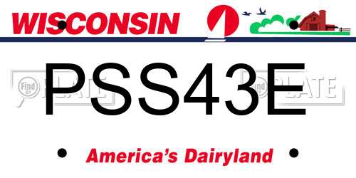 PSS43E Wisconsin License Plate
