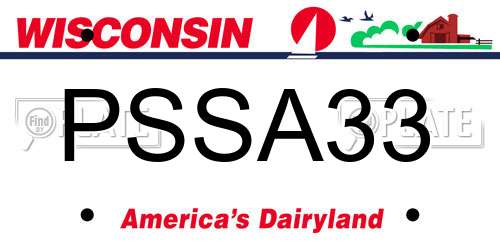 PSSA33 Wisconsin License Plate