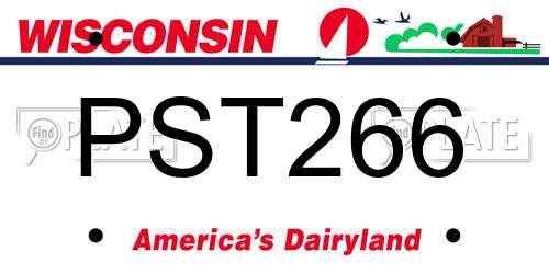 PST266 Wisconsin License Plate