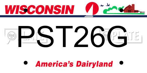 PST26G Wisconsin License Plate