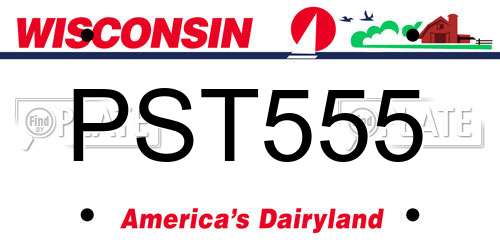 PST555 Wisconsin License Plate