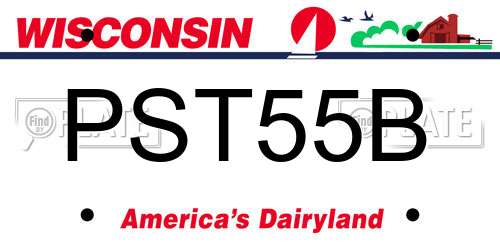 PST55B Wisconsin License Plate