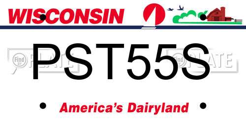 PST55S Wisconsin License Plate