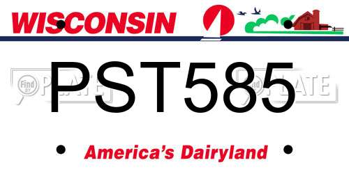 PST585 Wisconsin License Plate