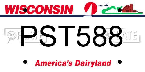PST588 Wisconsin License Plate