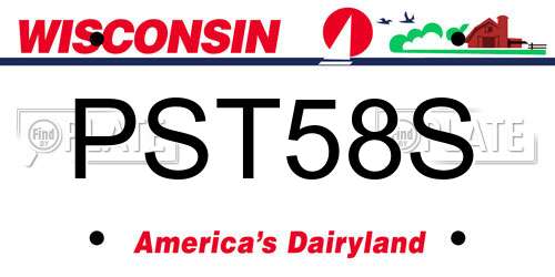 PST58S Wisconsin License Plate