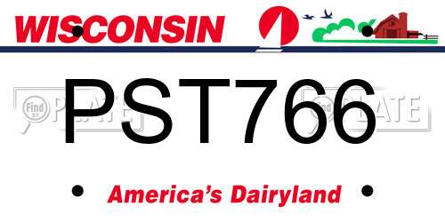 PST766 Wisconsin License Plate