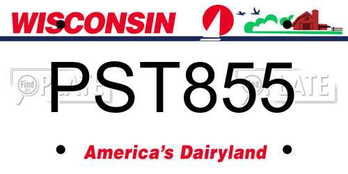 PST855 Wisconsin License Plate