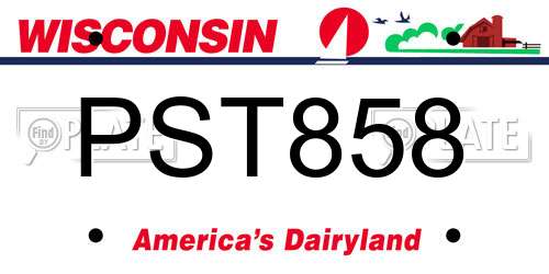 PST858 Wisconsin License Plate