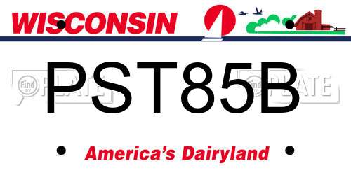 PST85B Wisconsin License Plate