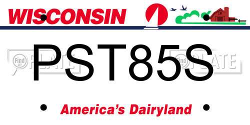 PST85S Wisconsin License Plate