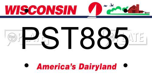 PST885 Wisconsin License Plate