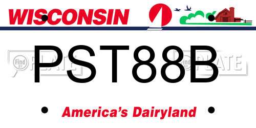 PST88B Wisconsin License Plate